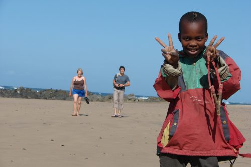 Wandeling op het strand van Bulungula, Nqeleni